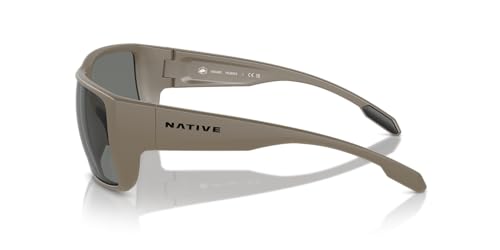 Native Eyewear Men's Badlands Rectangular Sunglasses, Matte Desert Tan/Grey Polarized, 58 mm3