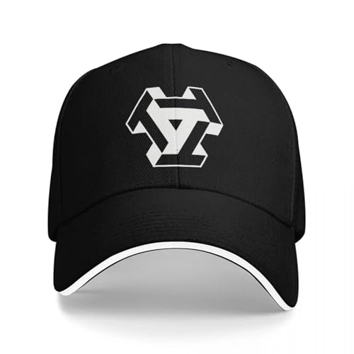 Casquette de baseball noire avec logo stylisé mode vêtements de plein air