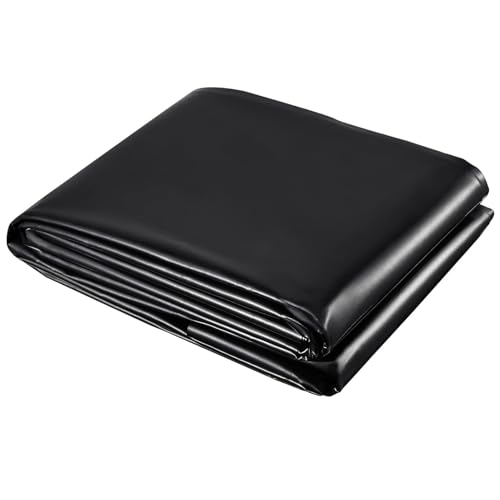 Revestimiento para estanques de 3x4m 5x8m 6x10m 8x12m 10x15m Revestimientos para estanques peces de 0.13mm membrana impermeable negra para fuentes, cascadas y jardines acuáticos. Lona para estanques.(