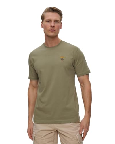 T-shirt vert Aeronautica Militare TS1580 à col rond et manches courtes pour homme