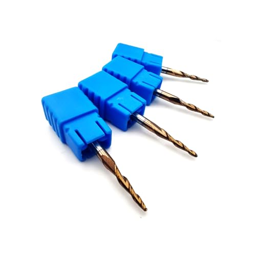 Image of HRC55 2Flutes Tungsten Solid Carbide Tapered Ball Nose Carving End Mill 1 /8 inch inches Shank 2D 3D Woodworking Tool CNC Router Bits CNC end Mill with TiAIN (4pcs, Radius=0.75mm)