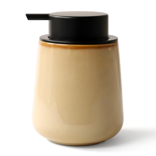 Image of BosilunLife Hand Soap Dispenser - Ceramic Dish Soap Dispenser for Bathroom 12ounce Refillable Liquid Hand Wash Dispenser for Essential Oil, Lotion Soap, Coffee