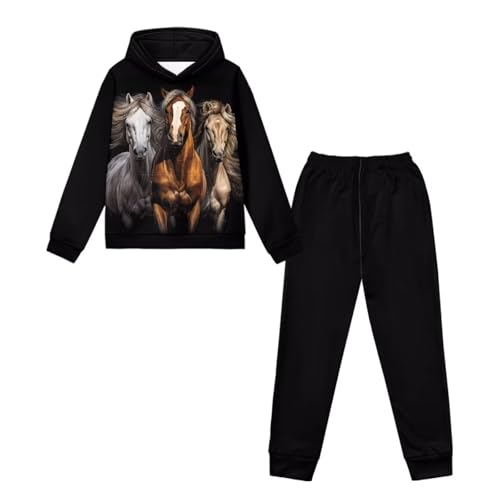 WELLFLYHOM Boys Hoodie and Jogger Pant Sets Graphic Sweatsuit Long Sleeve Sweatshirt and Sweatpants (5-12T)3