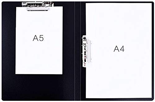 Double Strong Clips File Folder Report Cover, Punchless Binder, Office Project Folder, Commercial or School Documents File Folder, for Letter Size or A4 Size, 100 Sheet Capacity, Black