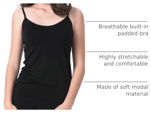 Image of Ibeauti Womens Camisoles Tops with Built in Padded Bra Basic Breathable Tank Top