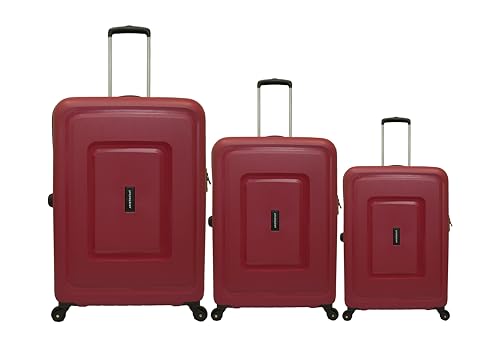 Image of VIP Aristocrat 3 Pc Set Cabin 55 cm (Small),65 cm (Medium),75 cm (Large) 4 Wheels Trolley,Hard Case Lightweight Bag & Combination Lock Suitcase with 7 Years International Warranty (Maroon)