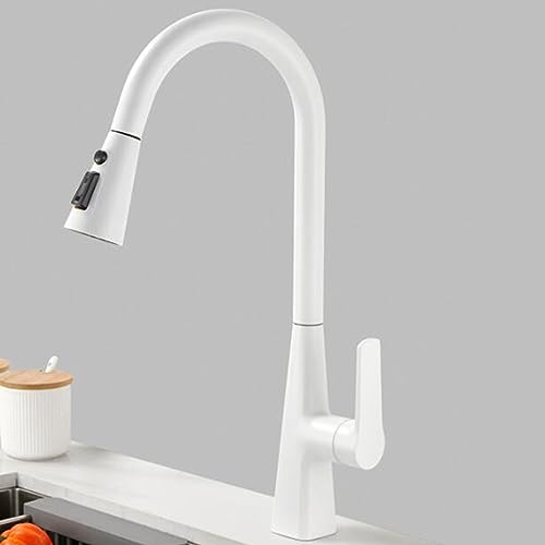 Mitigeur de cuisine extractible noir en laiton robinet évier rotatif