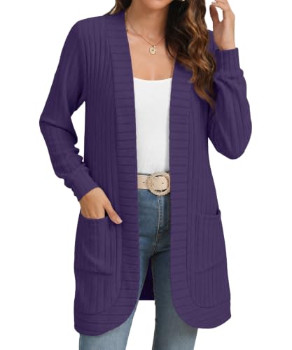 Image of YSYOKOW Cardigan Sweaters for Women Long Sleeve Open Front with Pockets