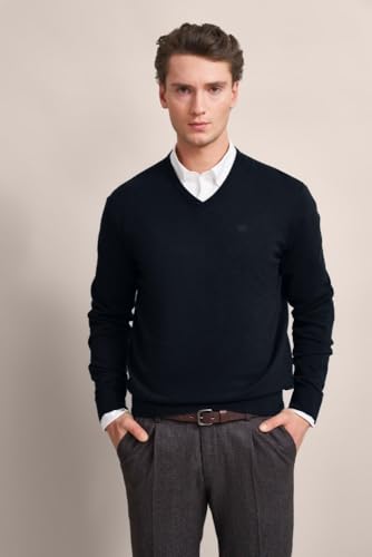 Pull à col en V bugatti ajusté en maille douce pour hommes exigeants - 3