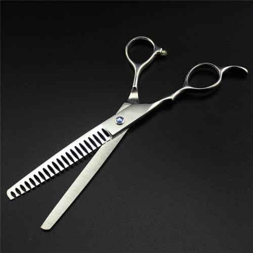 Professionelles Fellpflegescheren-Set für Haustiere, 17,8 cm, 6 Stück, inklusive Effilier- und gebogener Schere, langlebige 9CR scharfe Klingen für die Hundepflege