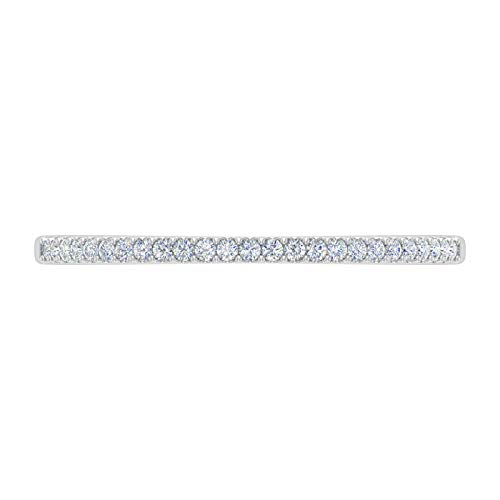 0.08 Carat (ctw) 10k Gold Round White Diamond Ladies Dainty Anniversary Wedding Stackable Ring (I1-I2 Clarity)3