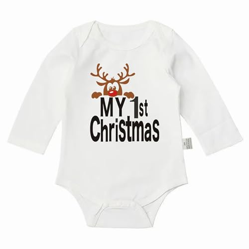 クリスマス コスプレ 赤ちゃん 衣装 ロンパース 長袖 サンタ トナカイ サンタクロース クリスマスツリー ベビー服 男の子 女の子 新生児 秋冬 仮装 出産祝い コスチューム 可愛い ルームウェア パジャマ 部屋着 撮影 記念写真(ホワイト,6M)