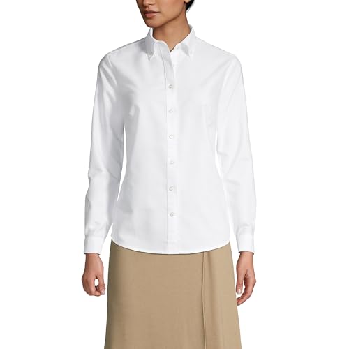 Lands' End School Uniform Women's Long Sleeve Oxford Dress Shirt