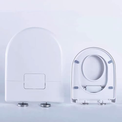 Wttfc Tapa para Inodoro Familiar,Tapa En Forma De U con Asiento para NiñOs,Asiento para Inodoro Universal con Mecanismo De Descenso AutomáTico De Polipropileno,36 * 45cm,Blanca