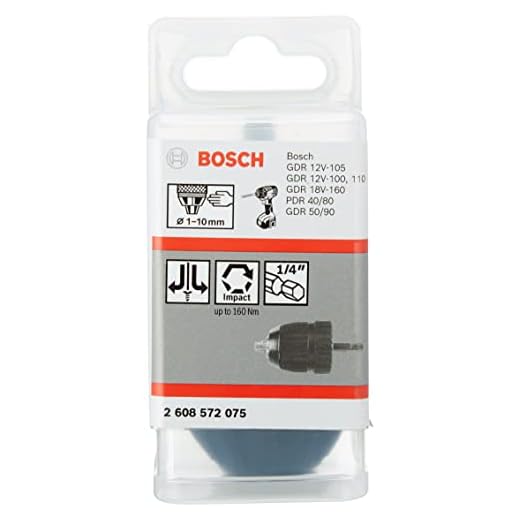 Bosch Professional Schnellspannbohrfutter (2 Hülsen, Spannbereich 1 - 10 mm, Aufnahme 1/4" - Außensechskantschaft, Rechts- und Linkslauf, Zubehör Akku Schrauber)