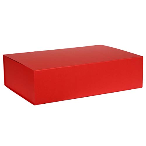 ComptoirDesBoites Boîte Luxe Rouge Mat à Fermeture aimantée 44 x 30 x 12 cm : Cadeau pour Anniversaire, Mariage, Communion, Saint Valentin.. - BP4430ROU