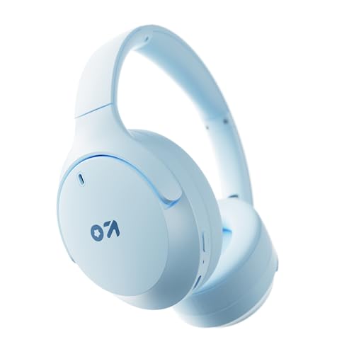 Image of GOBOULT Q Over Ear Bluetooth Headphones with 70H Playtime, 40mm Bass Driver, Zen ENC Mic, Type-C Fast Charging, 4 EQ Mode, Made in India, Headphones Wireless with mic (Powder Blue)