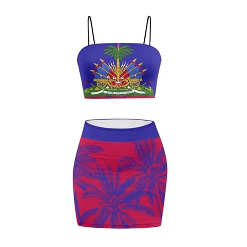 Image of 2025 Sexy Spaghetti Strap Crop Tops and Bodycon Skirt Casual 2 Piece Set S-4XL