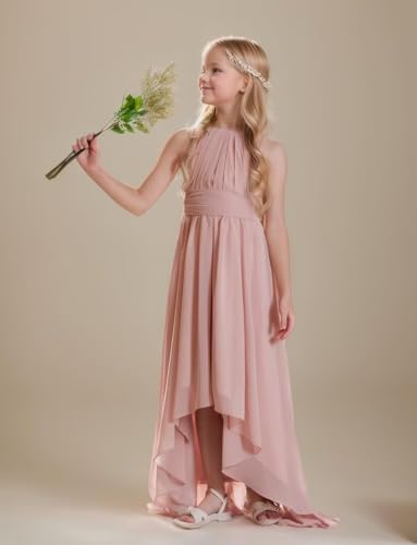 Halter Junior Bridesmaid Dresses Chiffon Flower Girl Dress for Wedding Pageant Formal Dresses for Girls4