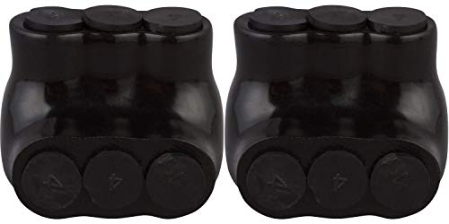 Morris Products Black Insulated Multi-Cable Connector â€“ 3 Wire Ports, 2/0-6 Wire Range, 3/16 Allen Hex â€“ 1.9â€œ L x 1.85â€ H â€“ Dual Entry Pack of 2