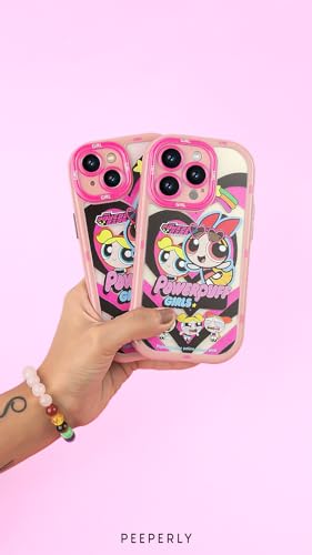 Image of Peeperly Back Cover Case for iPhone 13 Pro Max Soft TPU, Shockproof Protective Vibrant Power Girls Puff Case for Girls & Women(Pink)
