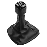 Leder Schaltsack Set für Fiat Panda 2012 Schaltknauf ABS + PU Leder Innen Upgrade mit Staubschutz Custom Fit für 2012 Modell