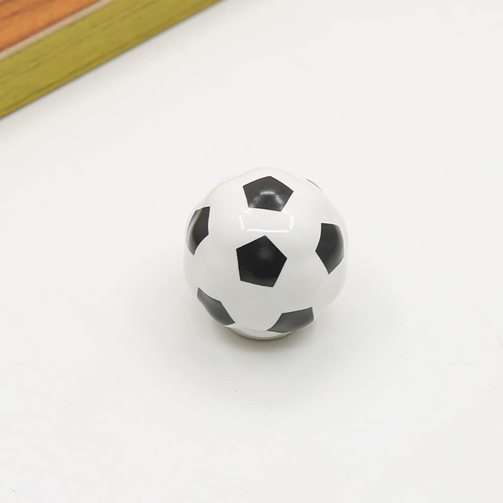 Heavy Ceramic Soccer knobs Football Knobs, 12 Pack Ball Sports Party Theme Children and Baby Home Decor Drawer Knobs Pulls Handles for Dresser Cupboard Wardrobe Cabinet Kitchen (12, Soccer-w)