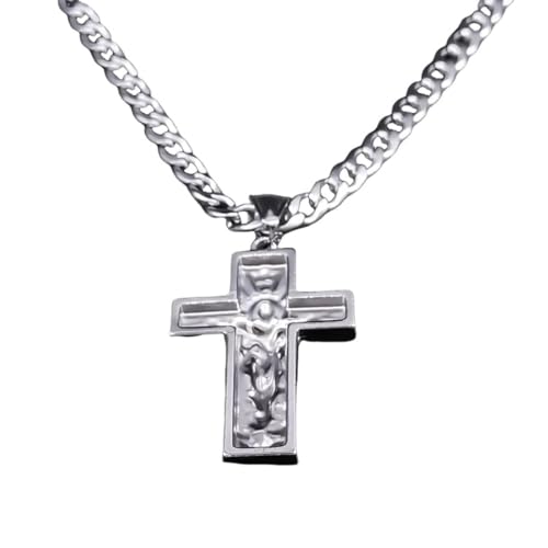 Collier homme colombe argenté parfait pour affirmer son style religieux
