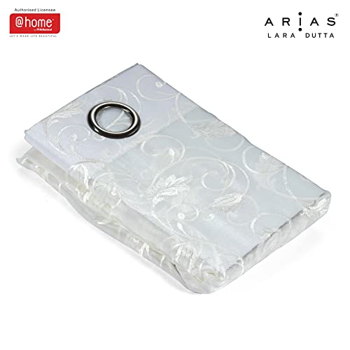 Image of @home by Nilkamal Arias Luxuria Sheers Floral Window Curtain Set of 2 White