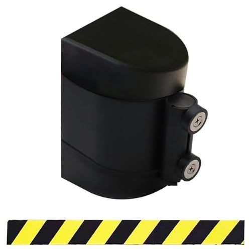 CAIFEXUE Black Attraction Retractable Belt Barrier,2/3/5/10M Optional,Queuing Safety Tape Cordon with Mounting Accessories,for Crowd Control/a/5M/16.4Ft