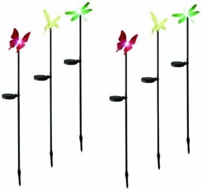 JoyGarden Solar Lawn Lights with Hummingbird, Dragonfly and Butterfly Figurine Solar Path Light