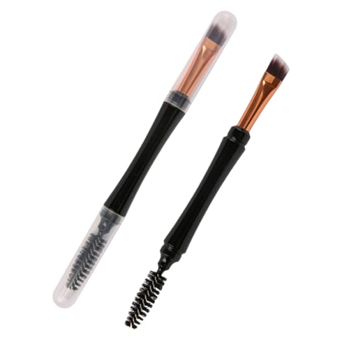 Luxshiny Pinceau Maquillage Double Usage 2pcs pour Femmes, Fibres Artificielles Noires, Surface...