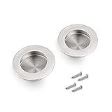 Gobrico 304# Stainless Steel Flush Recessed Door Handle Pull Drawer Inside Circular 50mm 2in Satin Nickel Finished2Pack