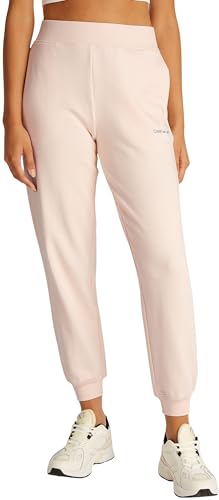 Calvin Klein Pantalon de Jogging Femme Monologo avec Ceinture Élastique, Rose (Silver Peony), XXL