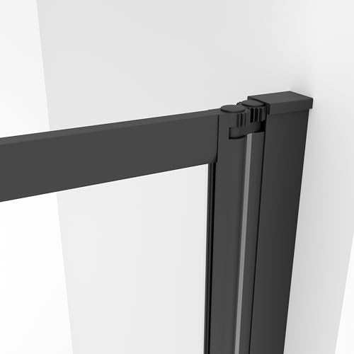 Mampara de baño de diseño moderno triple negro con perfiles mate de alta resistencia 6