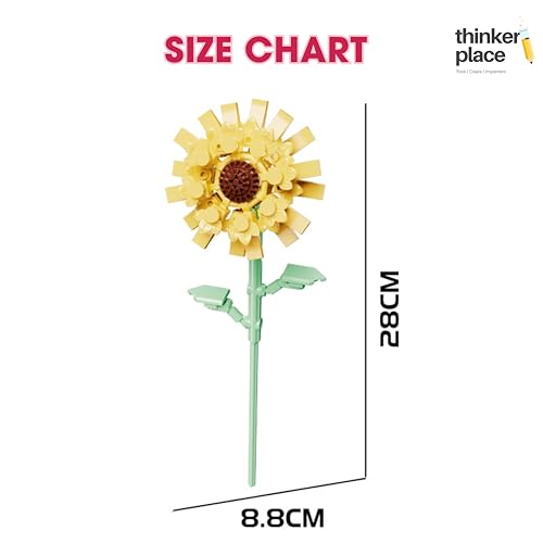 Image of STEM Sunflower Flower Building Blocks Set (86 Pcs, 12-in-1) | DIY Flower Pen Stand Kit for Kids 6+ Years (Boys & Girls) | Creative Craft & Learning Toy | Ideal Gift for Kids