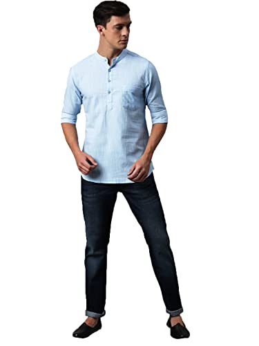 Image of KRYPTIC Men Solid Full Sleeve Regular Shirt Kurta