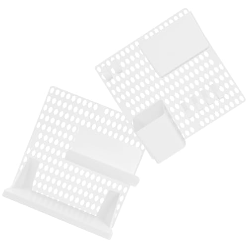 LIFKOME Organizador de Tablero Perforado de Pared sin Perforaciones, Estante Blanco de Plástico Resistente para Almacenamiento en Oficina y Hogar