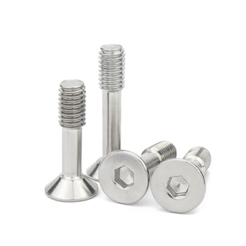 金属ネジ 10個 M3 -M6 304 ステンレス鋼 六角六角ソケット皿頭フラットヘッドロックスクリュー 六角半ねじボルト(16mm,M6-10pcs)