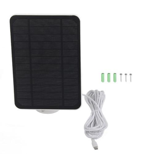 Kuuleyn Camera Solar Panel Solar Panel Charger 4W 5V Solar Panel for Security Camera IP65 Waterproof Solar Charger with 360 Degree Adjustable Bracket (White)