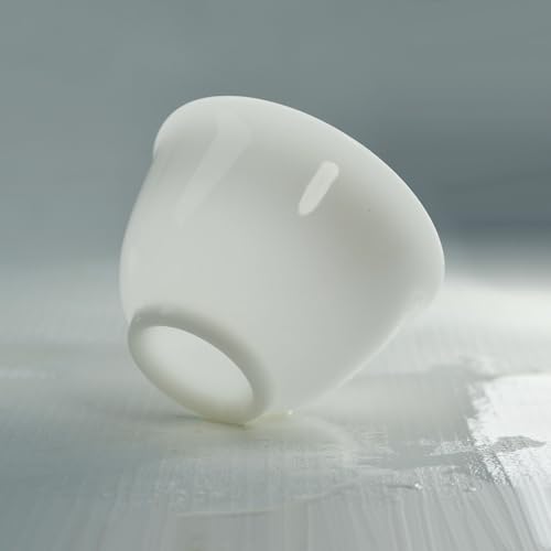 Image of Liang baobao Ice Jade White Porcelain Cups,2 oz Teacup Set of 4 Suet-fat Jade Porcelain Chinese Tea Cup Set for Gongfu Tea (small cups)