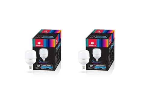 Image of Havells 40W High Wattage Led Bulb | High CRI & High Efficiency | Energy Efficient | Mercury-Free | 4KV Surge Protection | 100 Lumens Per Watt |Cool Day Light (6500K) B22D (Pack Of 2)