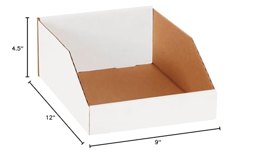 Image of Box USA BBINMT912 Open Top Bin Boxes, 9 inch x 12 inch x 4 1 /2 inch, Oyster White (Pack of 50)