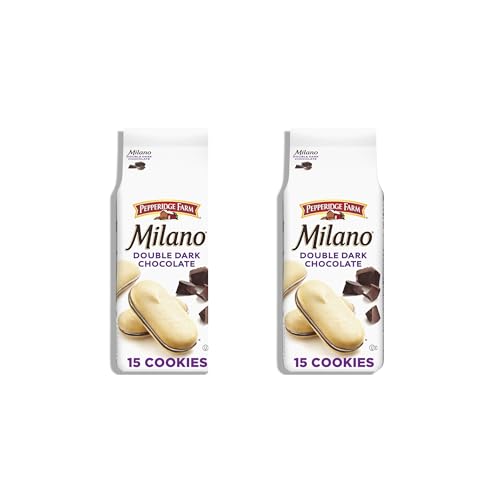Image of Pepperidge Farm Milano Double Dark Chocolate Cookies, 7.5 OZ Bag (15 Cookies) (Pack of 2)