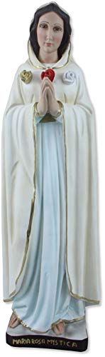Proposte Religiose Estatua de María Rosa Mística pintada a mano - 45 cm Made in Italy