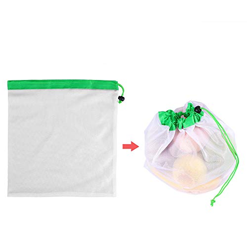 Nishore Sacos de malha reutilizáveis para produtos de malha Bolsa de armazenamento de malha de náilo