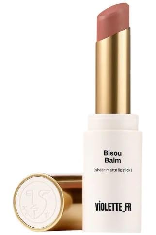 VIOLETTE~FR BALM Sheer Matte Lipstick Hydrating Lip Balm and Treatment Sheer Color with Subtle Blurring Effect (Calisson - neutral beige)