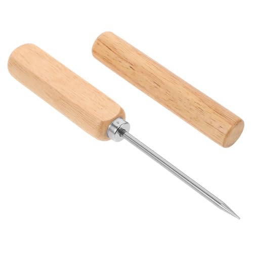 Wakauto Ice Tongs Ice Scraper Ice Tool Stick for Ice Sucker Ice Grinder Ice Cube Crusher Ice Mallet for Breaking Ice Stainless Steel Ice Ice Stick Ice Crusher Accessories Wood