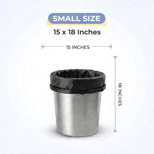 Image of Garbage Bags /Dustbin Bags - 120 Micron Heavy - Duty Trash Bags (15 x 18 Inches) - Small Leak -Proof Bin Liners for Kitchen, Office & Industrial Use - 500g Pack (Black, Pack of 2) - 36 Bags
