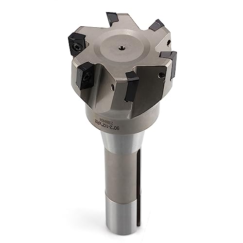 Image of OSCARBIDE Indexable End Mill R8 Shank,6 Flutes,2-1 /2 inch Cutting Diameter | 6-1 /8 inchoverall L | 6 APKT1604 Carbide Inserts | 90 Square Shoulder Milling | Smooth Finishing | Long-Lasting Tool Life